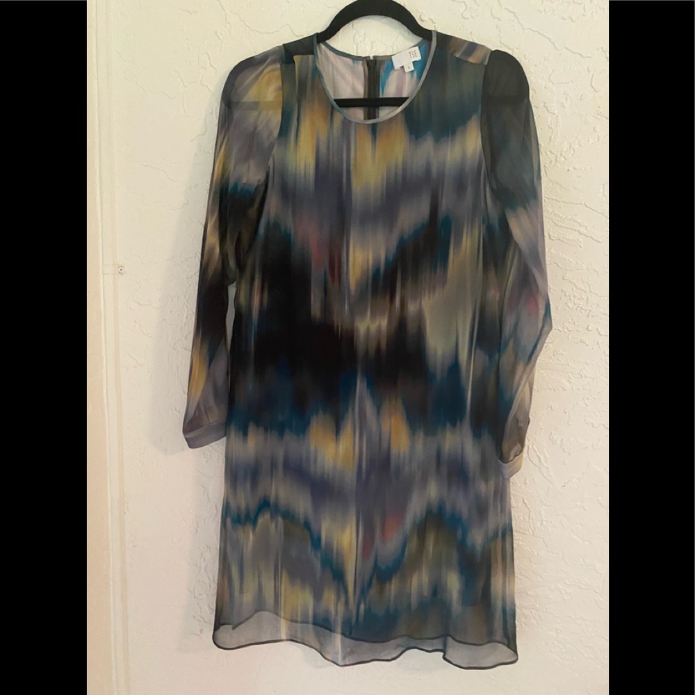 TSE silk dress. Size 0. Ombre Dyed In Beautiful Colors. Lined.